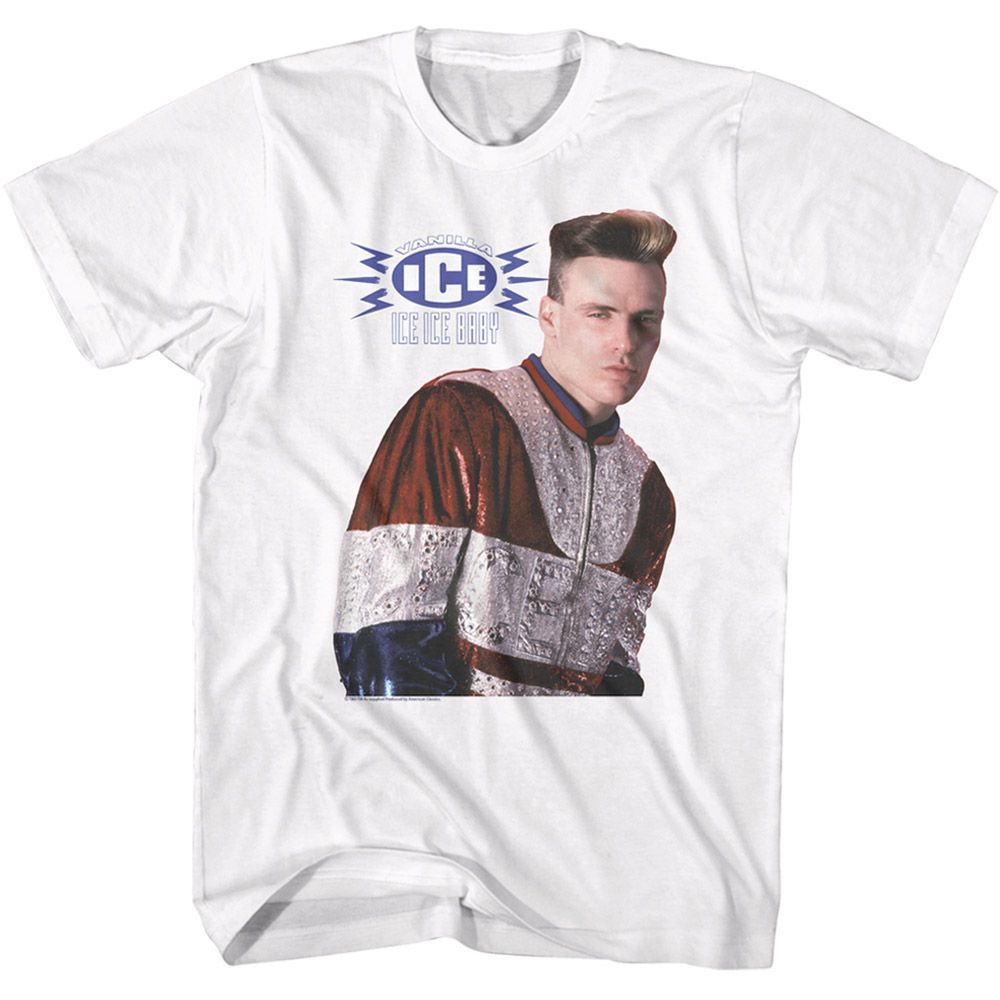 Vanilla Ice - Photo & Logo - Short Sleeve - Adult - T-Shirt - clothing by TeeHivey.com