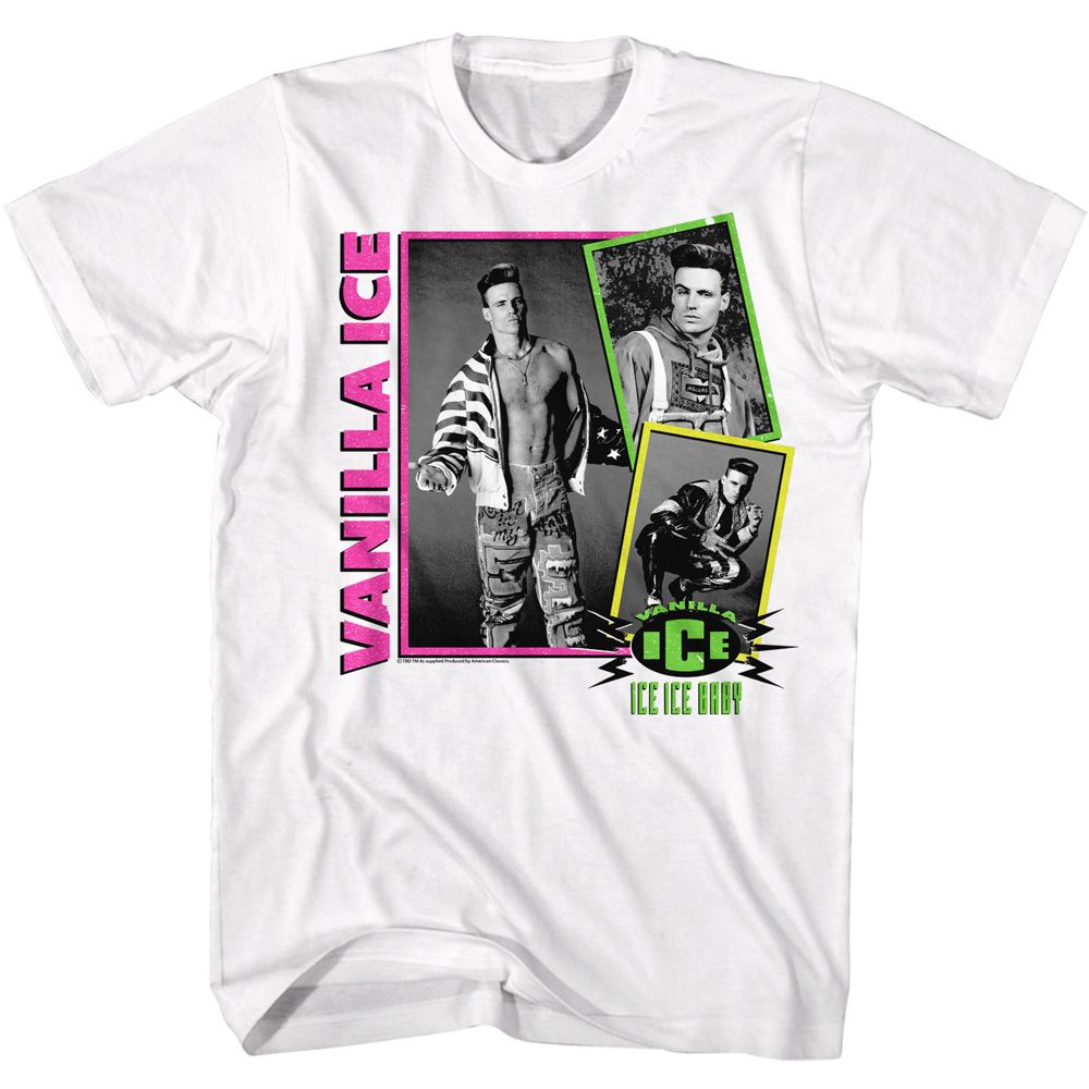 Vanilla Ice - Neon Collage - Short Sleeve - Adult - T-Shirt - clothing by TeeHivey.com
