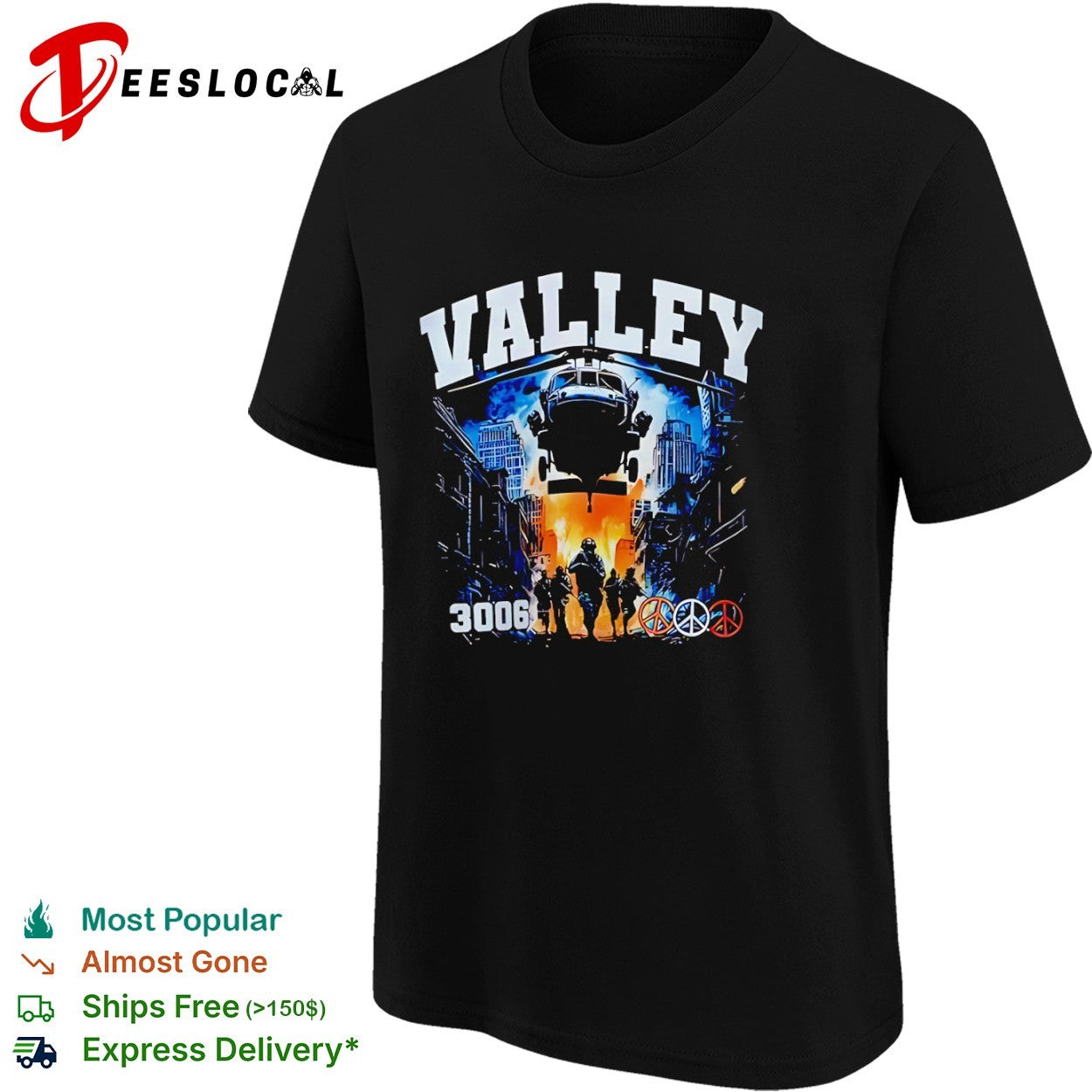 Valley 3006 peace logo shirt
