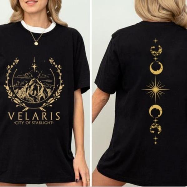 Velaris City Of Starlight ACOTAR Two-Sided Sweatshirt, The Night Court Shirt, Court of Dreams Shirt, Booklover Tee Streetwear