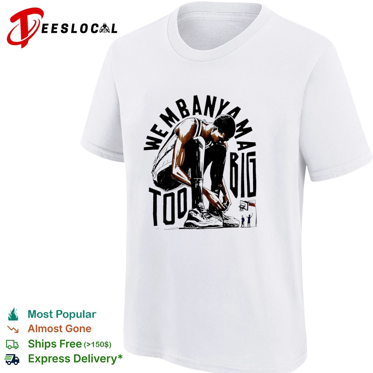 Victor Wembanyama San Antonio Spurs NBA Wembanyama too big shirt