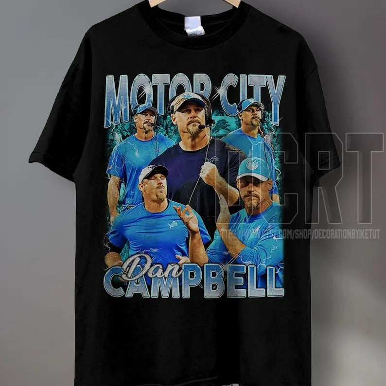 Vintage 90s Graphic Style Motorcity Dan T-Shirt, Dan Campbell Shirt, Vintage Sport Tee, Retro American Football Bootleg Gift