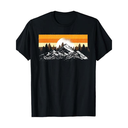 Vintage Mountain Full Moon Outdoor Natural Wild Forest T-shirt -100% cotton Made in USA