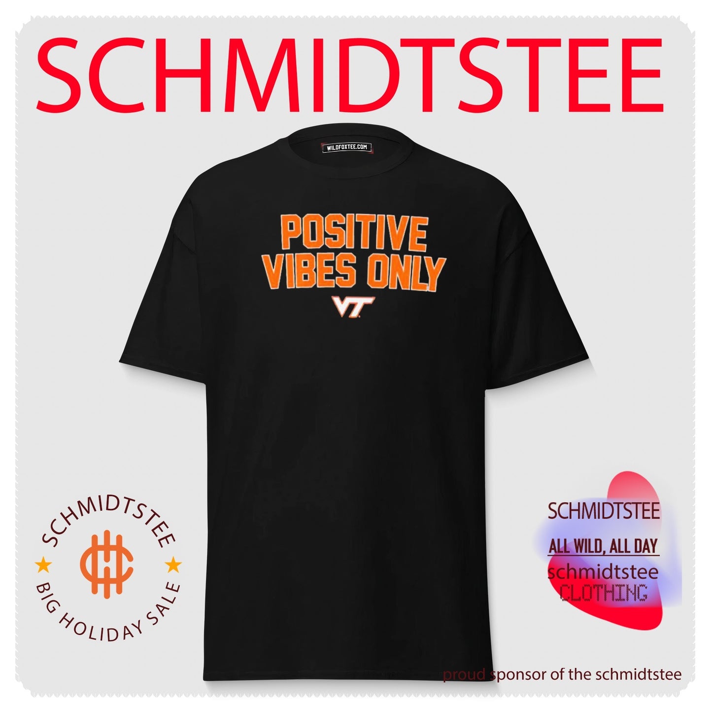 Virginia Tech Hokies Positive Vibes Only logo Shirt
