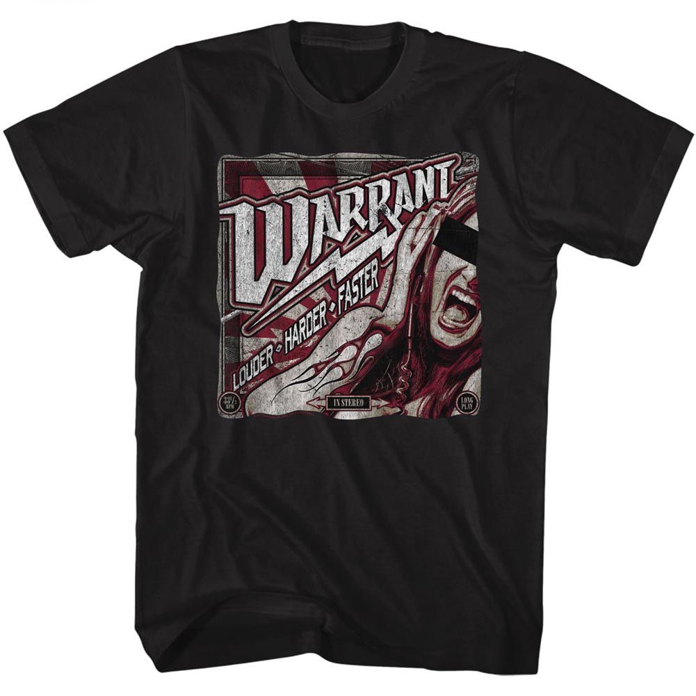 Warrant - Louder Harder Faster - Short Sleeve - Adult - T-Shirt - clothing by TeeHivey.com