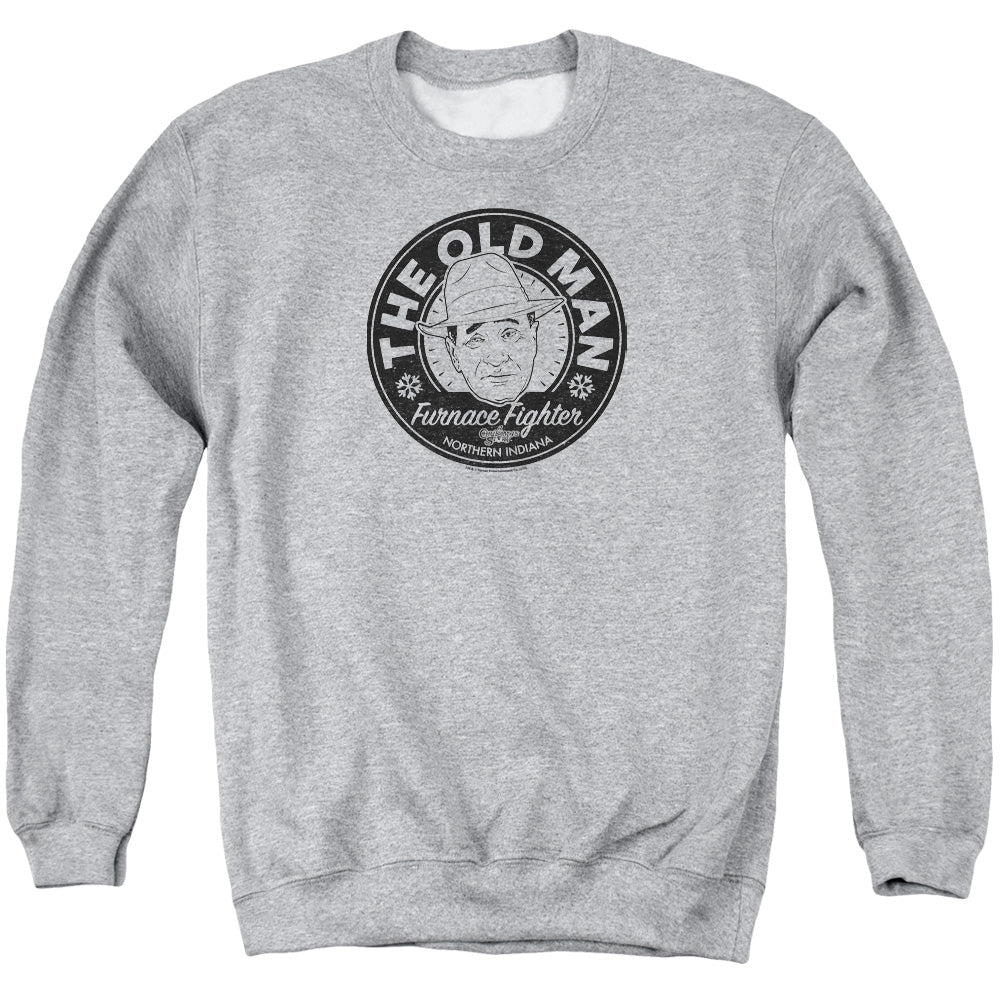 A Christmas Story The Old Man Mens Crewneck Sweatshirt Athletic Heather