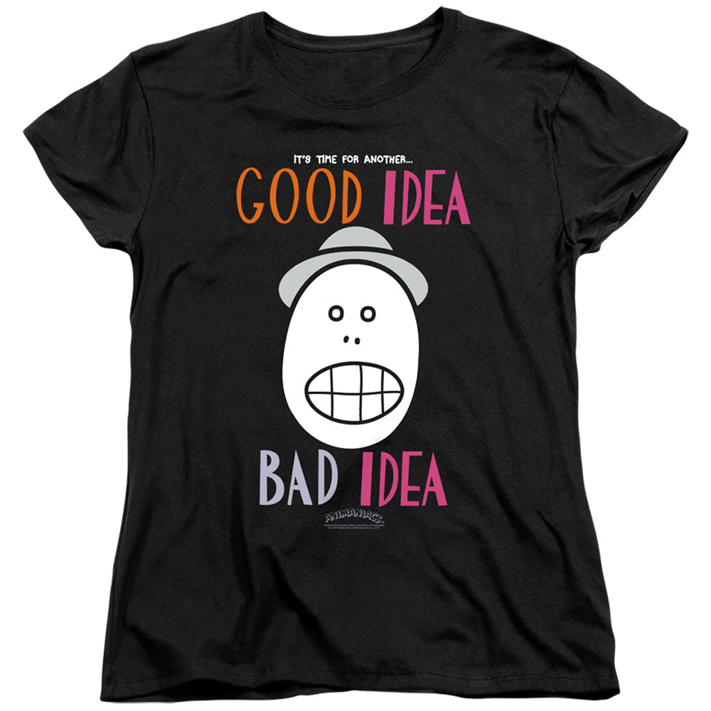 Animaniacs Good Idea Bad Idea Womens T Shirt Black - clothing by TeeHivey.com