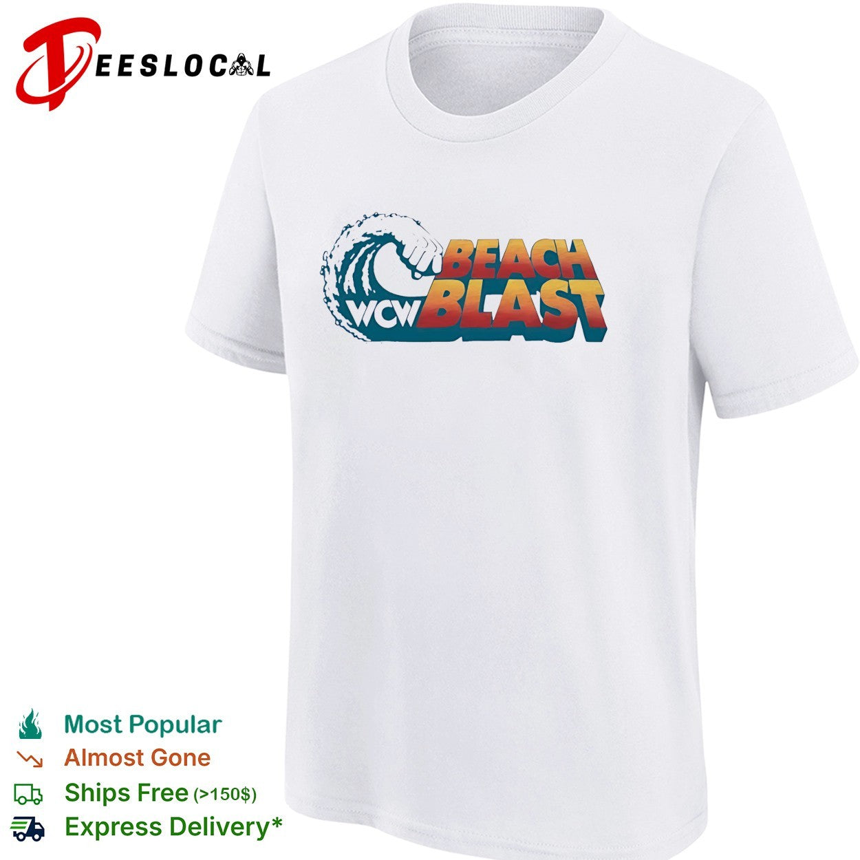 WCW Beach Blast wave logo shirt
