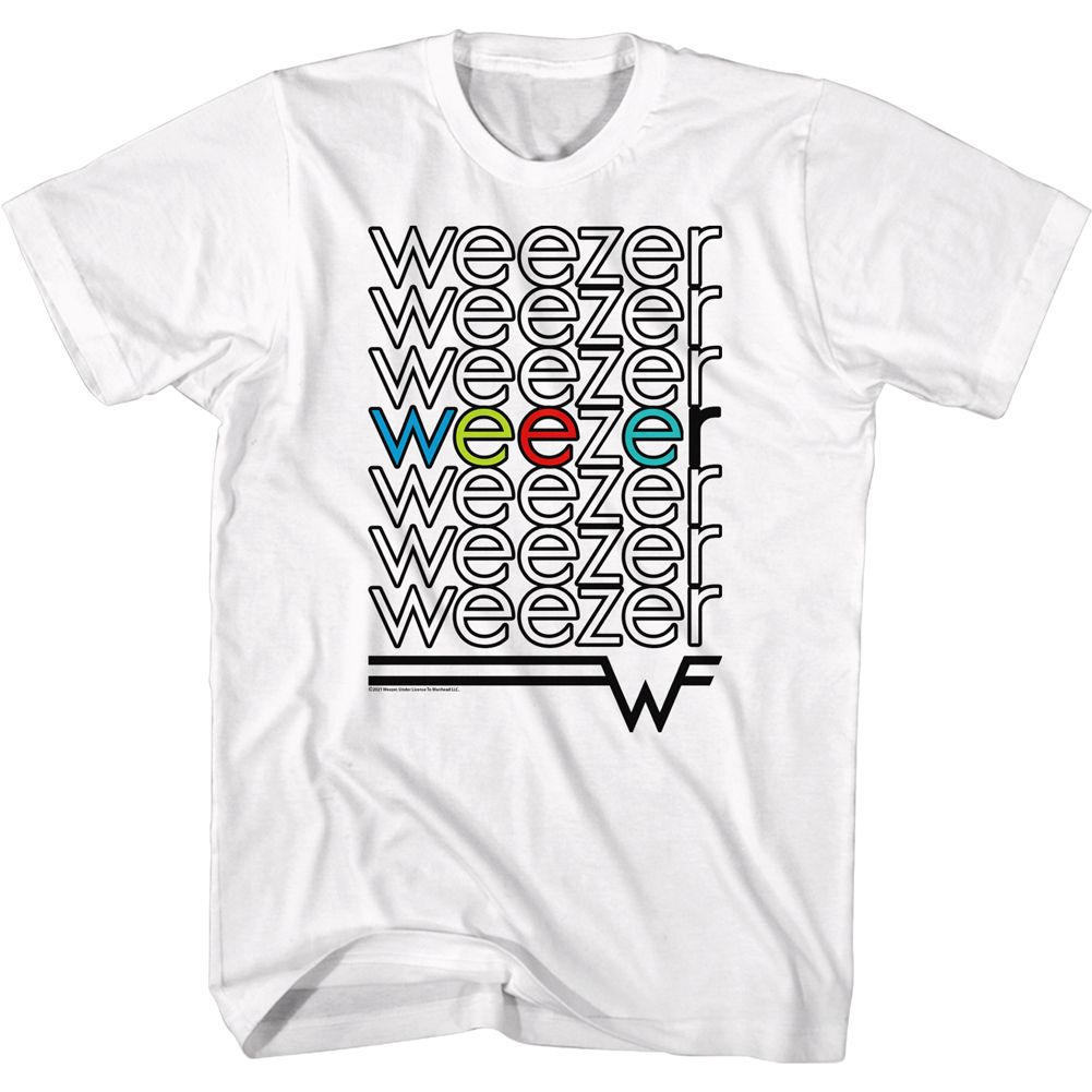 Weezer - Repeat Colors - Short Sleeve - Adult - T-Shirt - clothing by TeeHivey.com