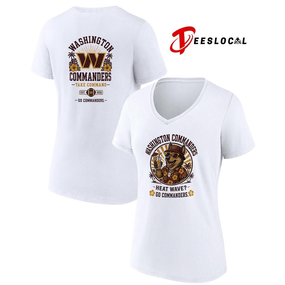 Washington Commanders heat wave beach vibes mascot shirt