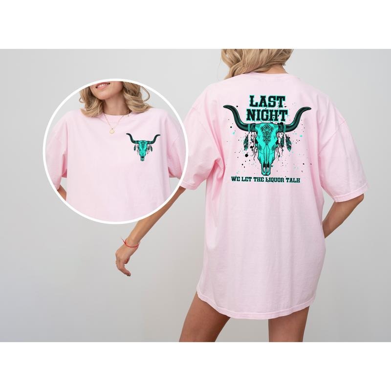 We Let The Liquor Talk womens Tee Casual Comfort