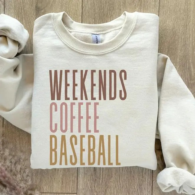Weekends Coffee Baseball Sweatshirt, Baseball Mom Sweatshirt, Gift for Baseball Lover, Baseball Sweatshirt, Sweatshirt for Women, Baseball Gifts