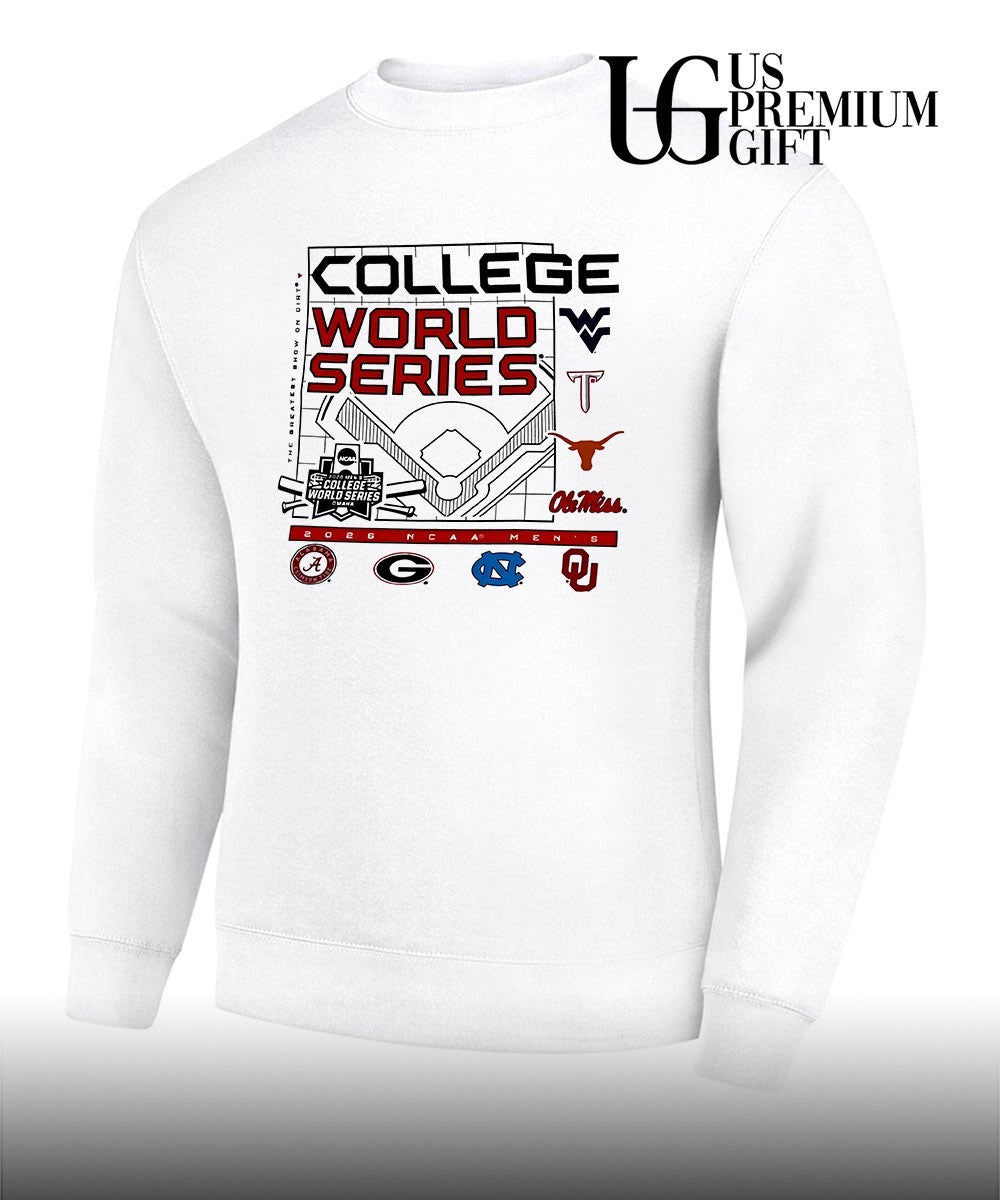 West Virginia Texas Troy Ole Miss Alabama Georgia North Carolina Oklahoma College World Series 2026 NCAA The Greatest Show on Dirty shirt