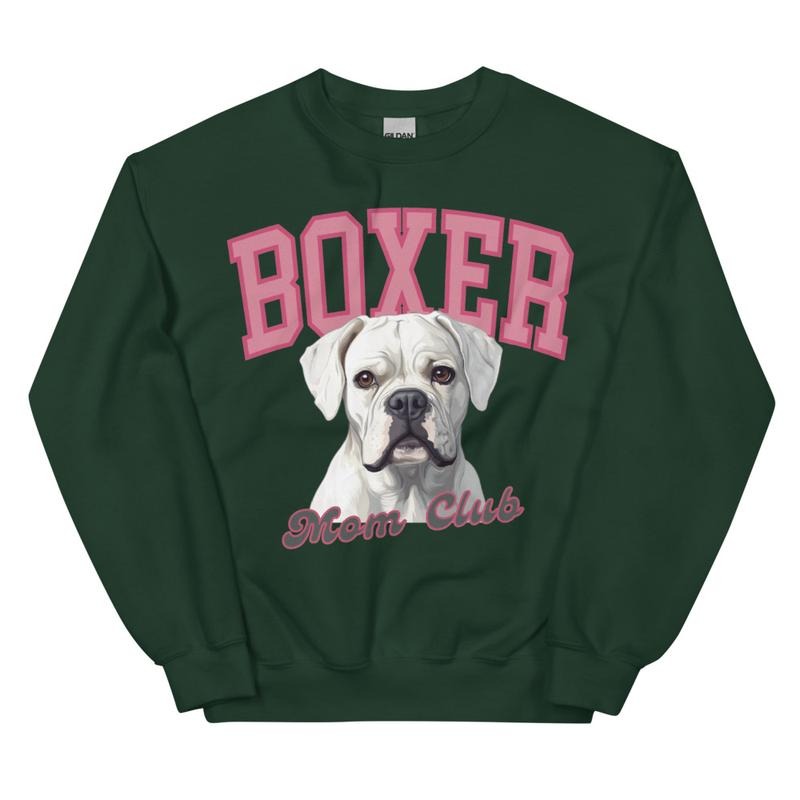 White Boxer Mom Club Sweatshirt