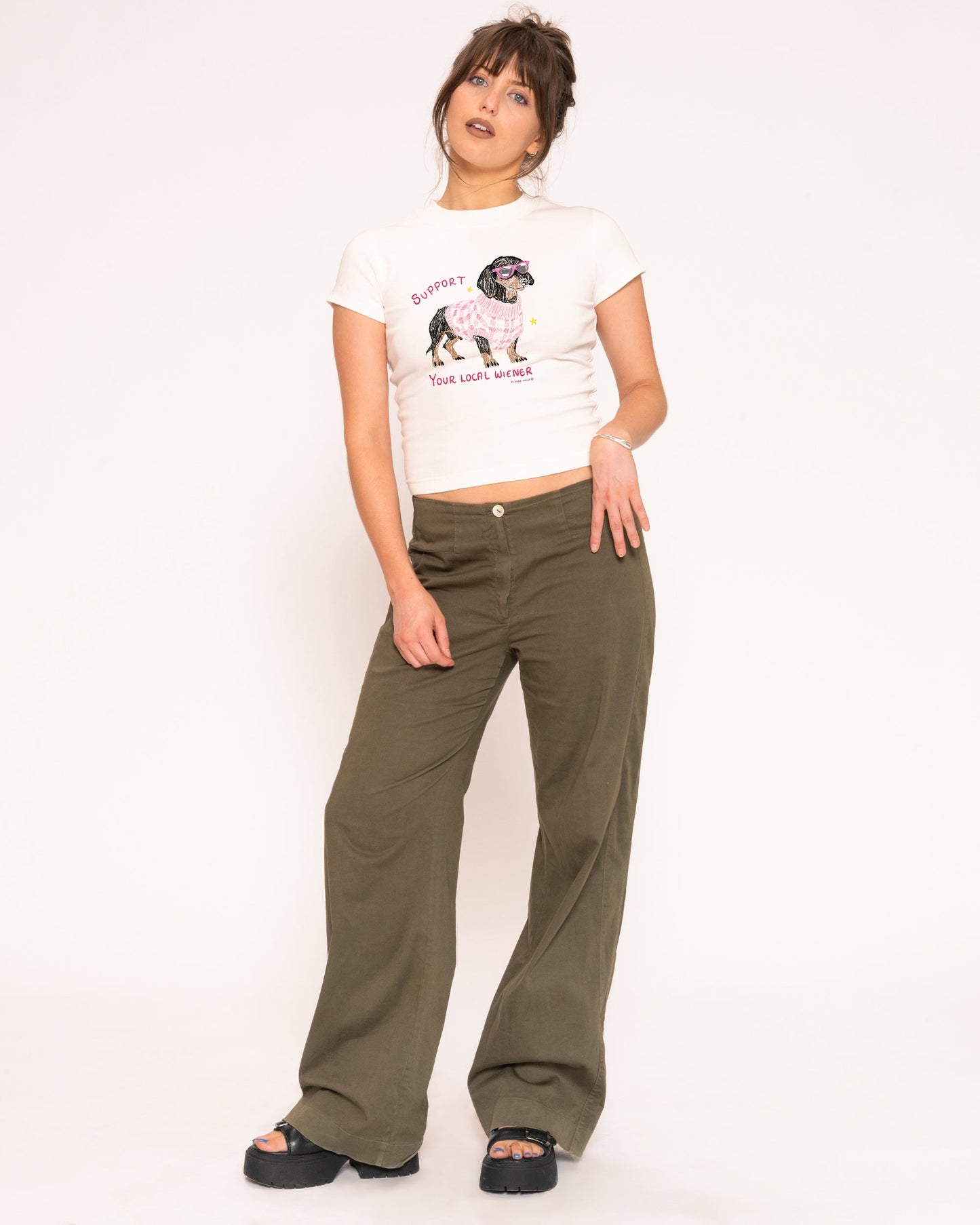 Support Your Local Wiener Longline Baby Tee