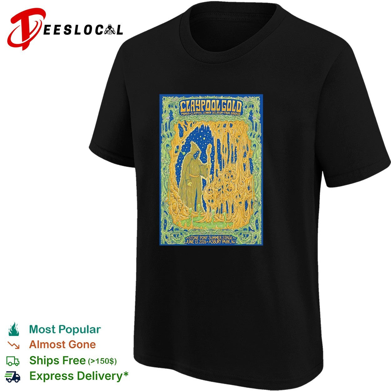 Wizard figure ornate forest Stone Pony Summer Stage Asbury Park concert poster art shirt