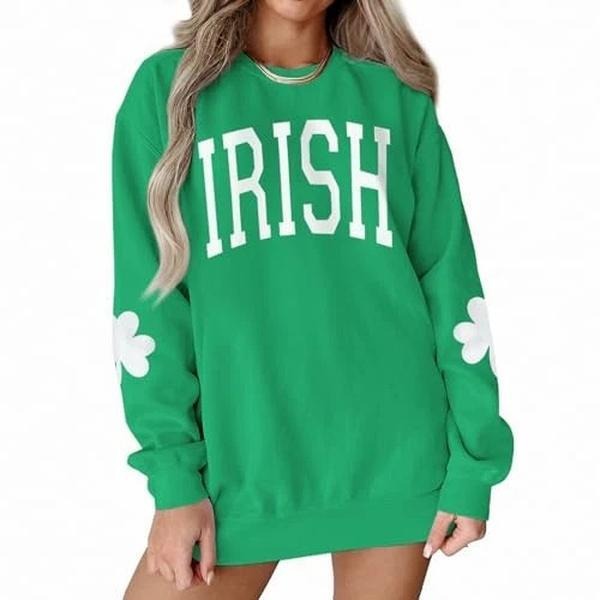 Women St. Patrick's Day Crewneck Sweatshirt Shamrock Luckystyle{n002}2
