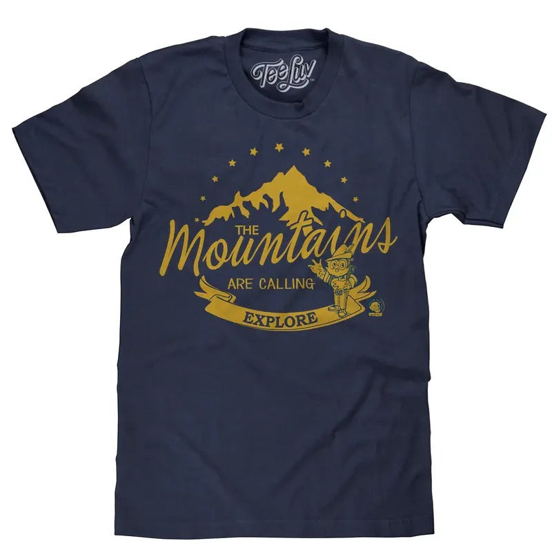 Woodsy Owl The Mountains are Calling T-Shirt - Navy