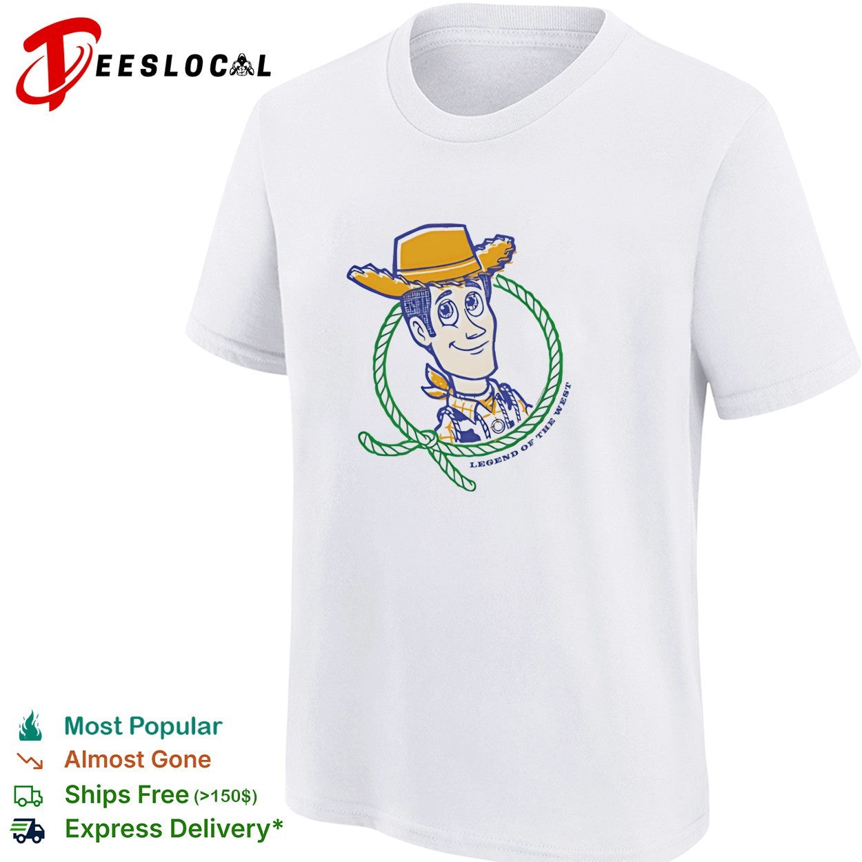 Woody Toy Story legend of the west lasso portrait shirt