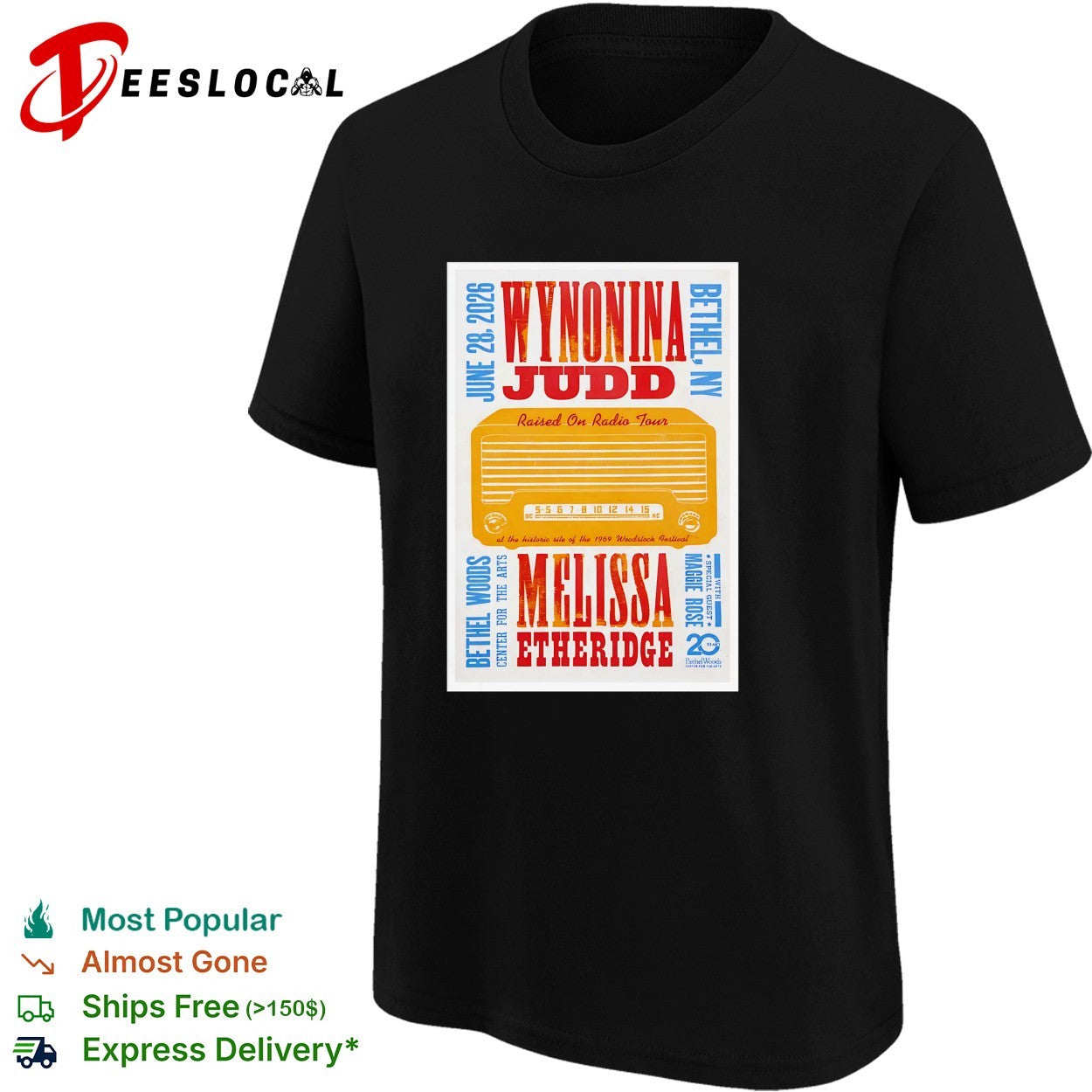Wynonna Judd Melissa Etheridge raised on radio tour shirt