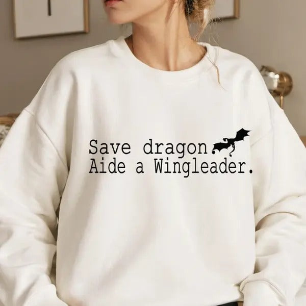 Xaden Riorson Wingleader Embroidered Crewneck Fourth Wing merchm bookish merchm booktok Onyx Storm Reader, Violence...
