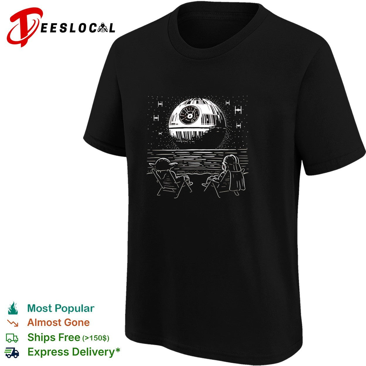 Yoda and Vader at the beach The Dark Side of the Beach shirt
