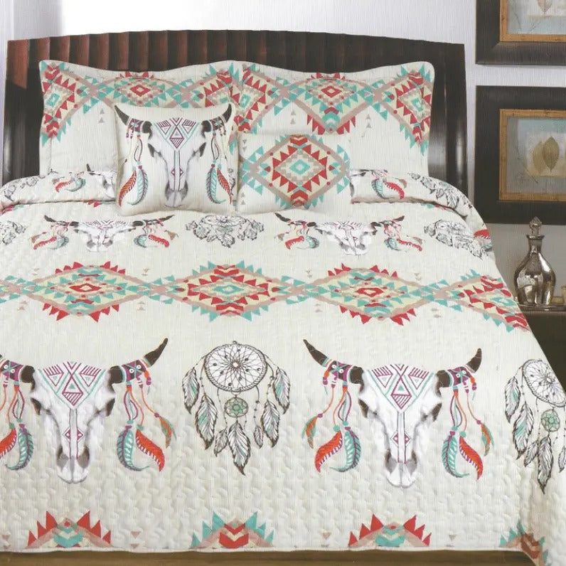 ZCream Bullskull 5 Piece Quilt Set