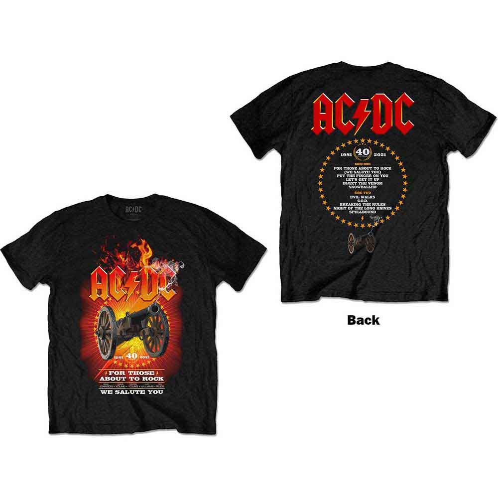 AC/DC FTATR 40th Flaming T Shirt Black