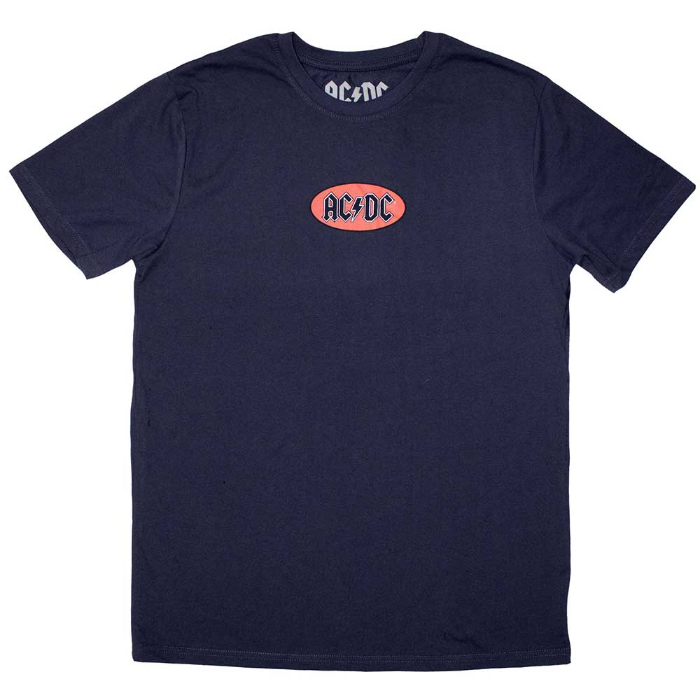 AC/DC Mini Oval Logo Mens T Shirt Blue