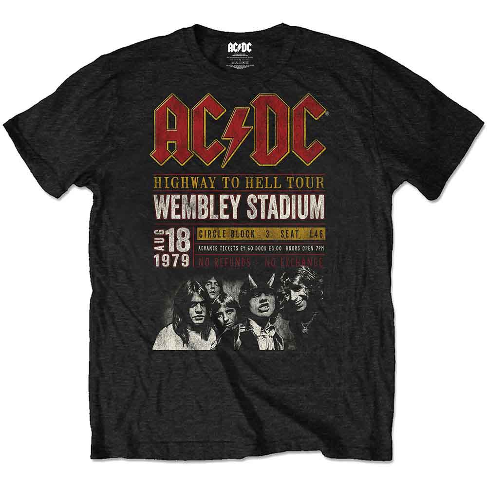 AC/DC Wembley Stadium 1979 T Shirt Black