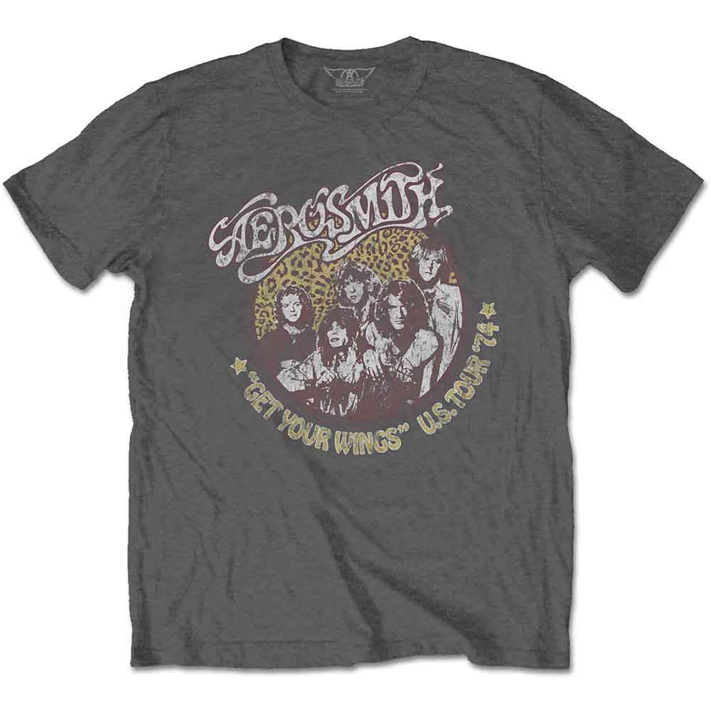 Aerosmith Cheetah Print T Shirt Grey