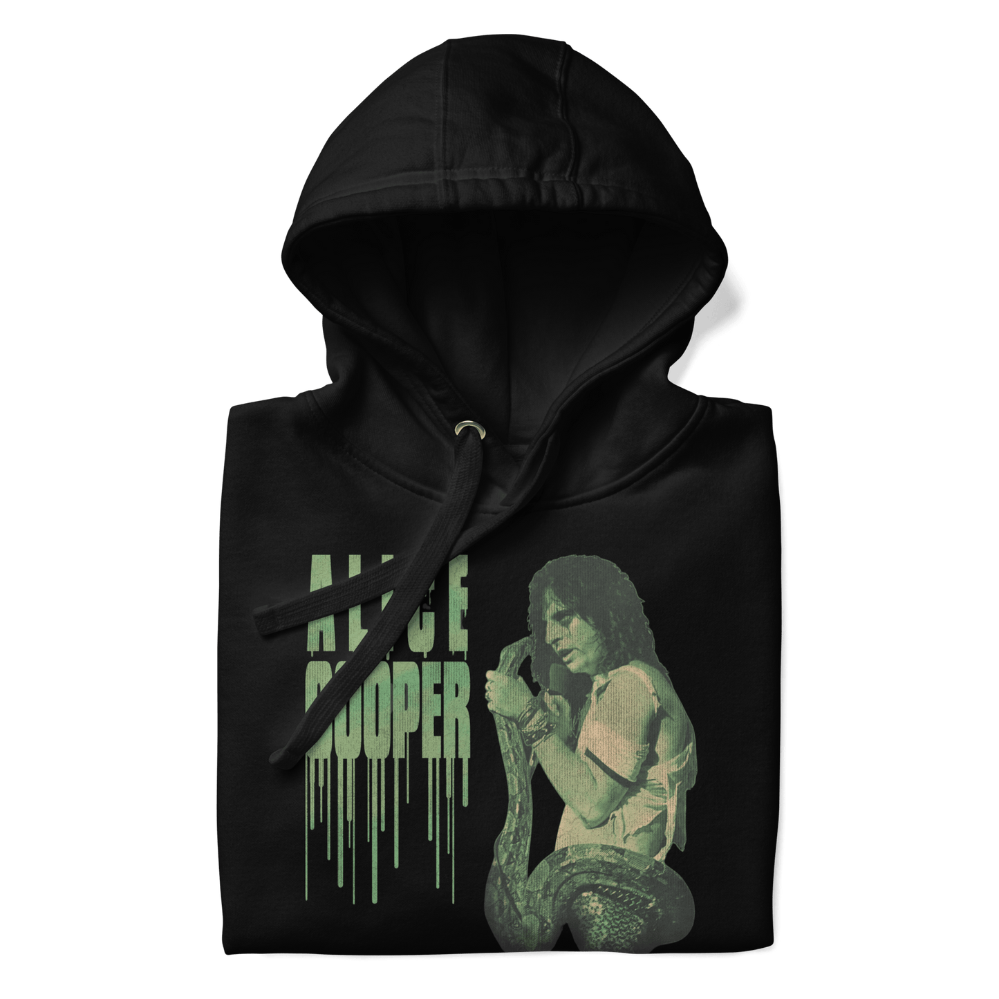 Alice Cooper Vintage 1986 Snake Drip Mens Hoodie Black