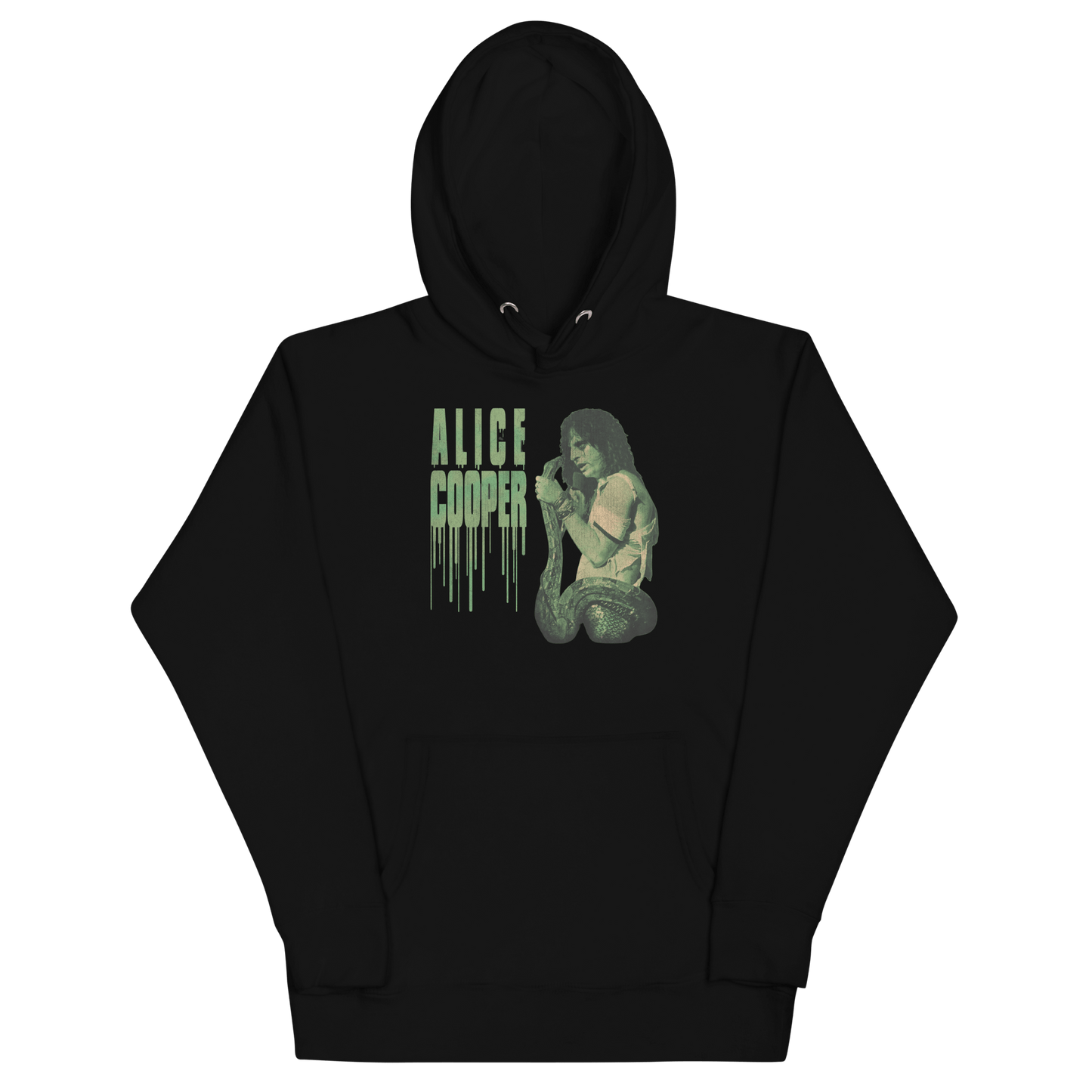 Alice Cooper Vintage 1986 Snake Drip Mens Hoodie Black