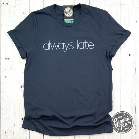 Always Late Vintage Navy Short Sleeve Tee Shirt