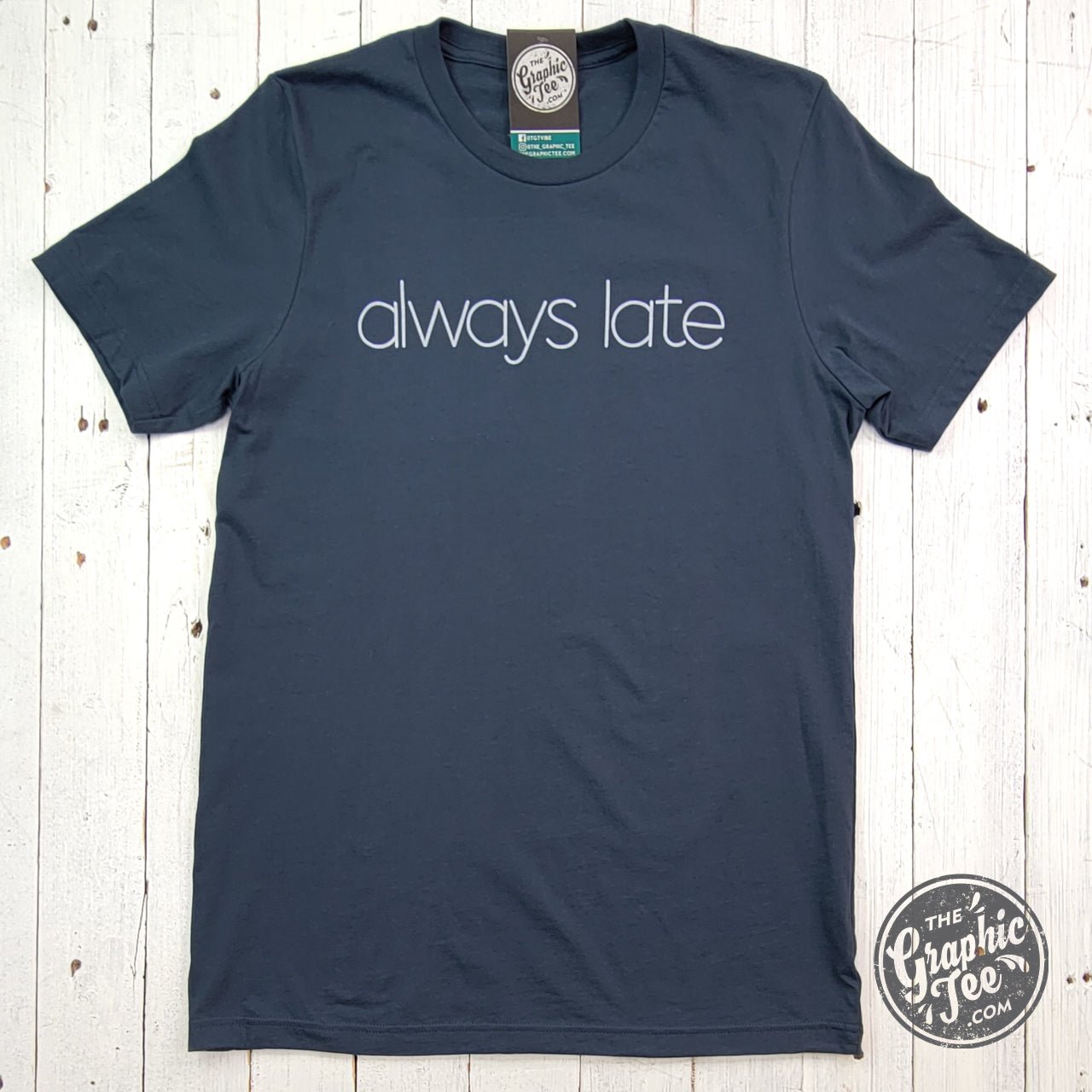 Always Late Vintage Navy Short Sleeve Tee Shirt