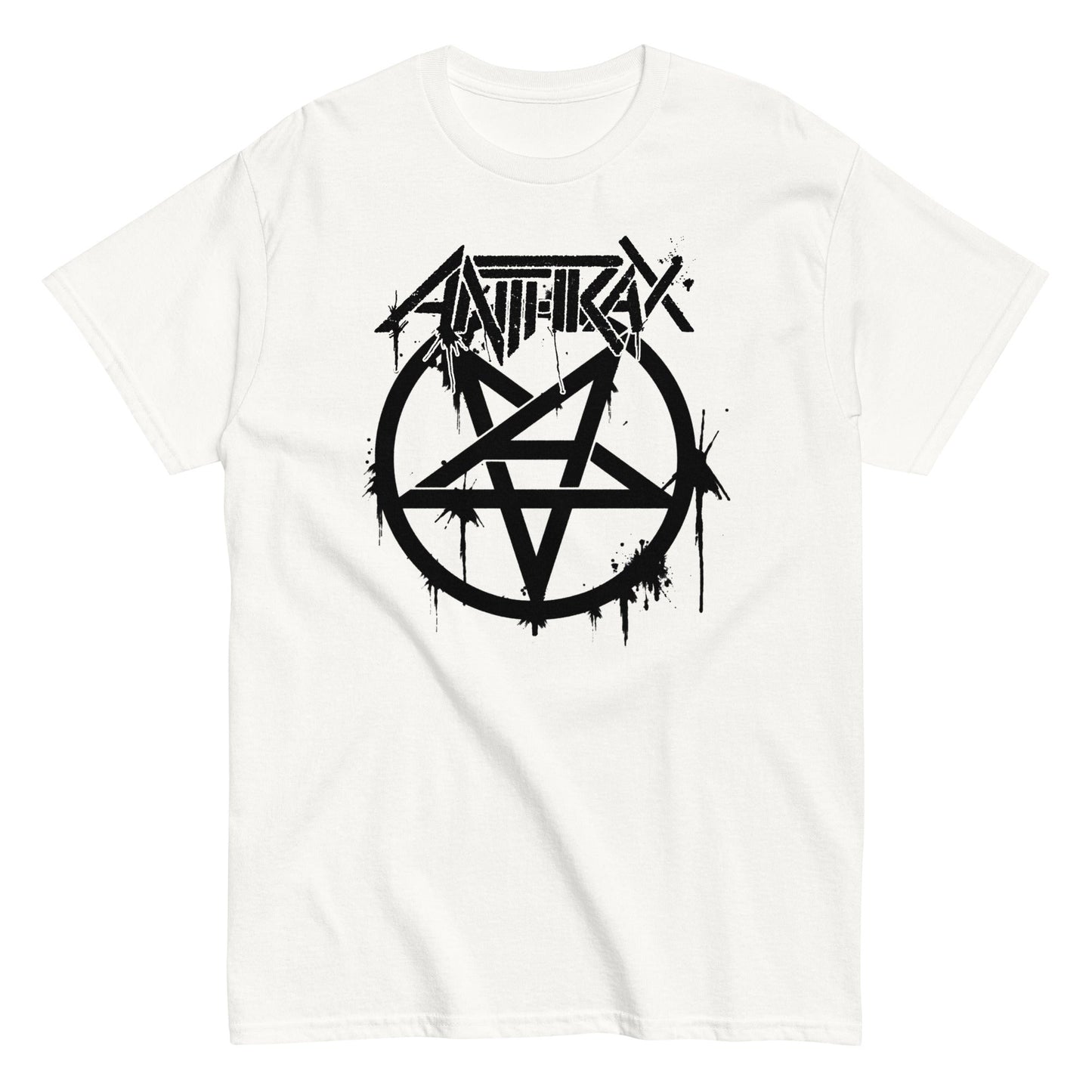 Anthrax Pentagram Logo Mens T Shirt #1009 White - clothing by TeeHivey.com