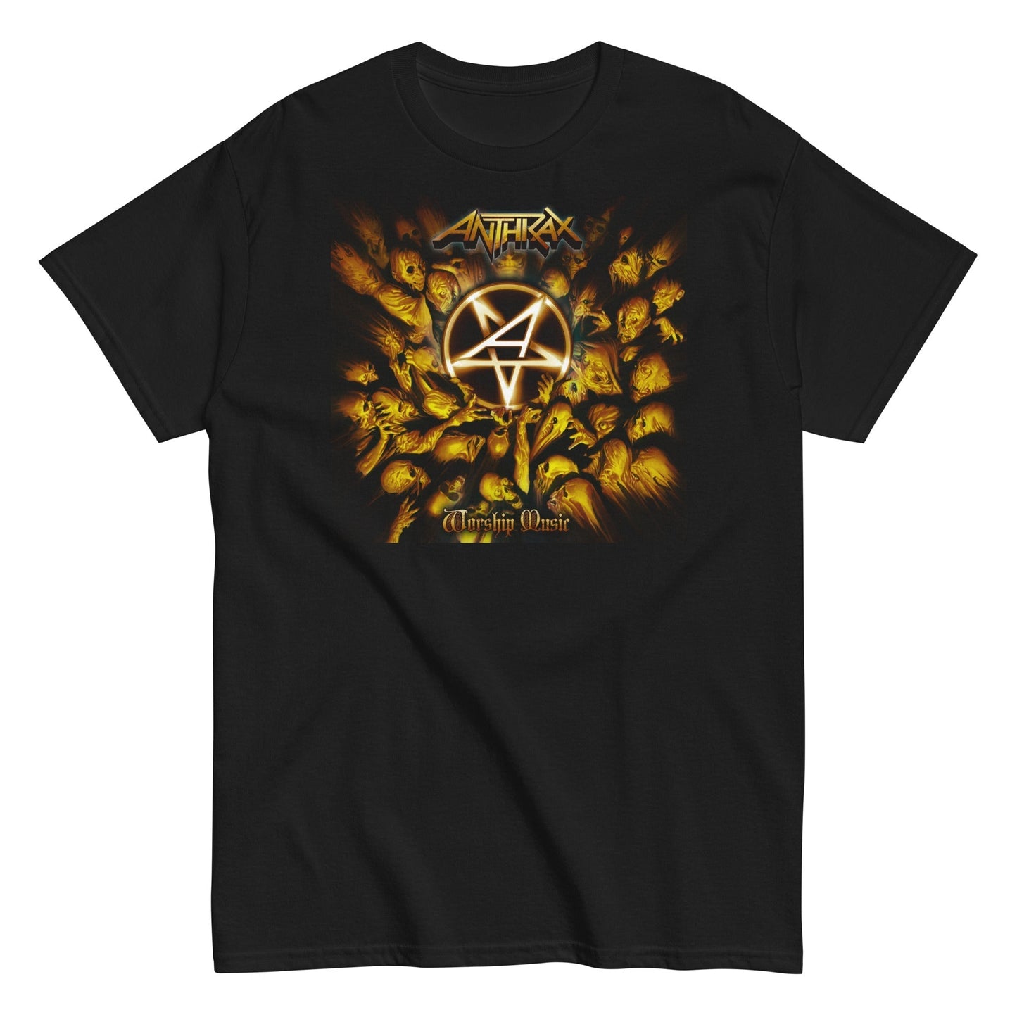 Anthrax Pentagram Logo Mens T Shirt Black - clothing by TeeHivey.com