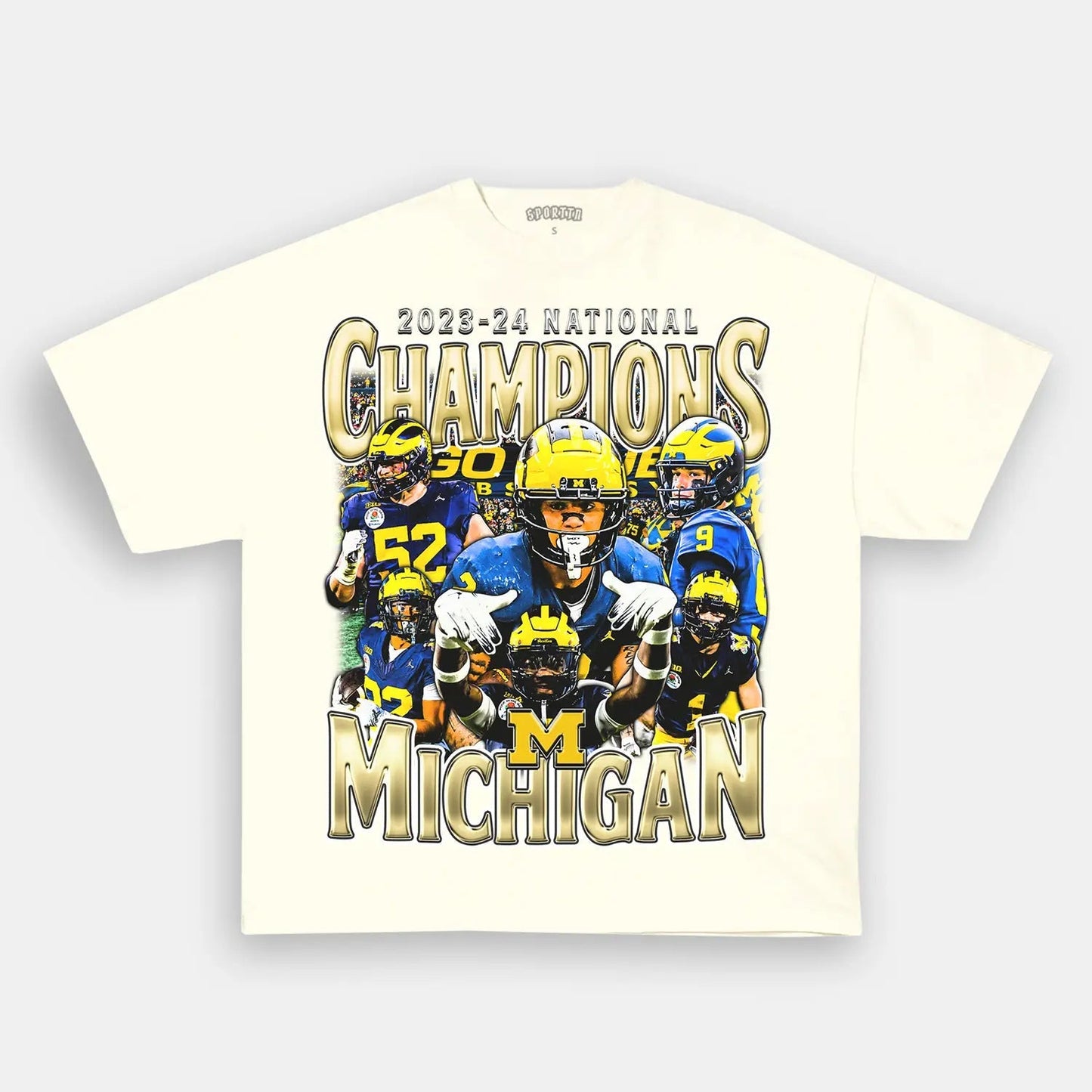 2023-24 NATIONAL CHAMPS - MICHIGAN V2 TEE Style001