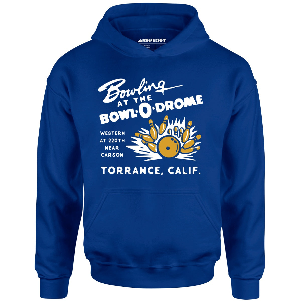 Bowl-o-Drome - Torrance, CA - Vintage Bowling Alley - Unisex Hoodie