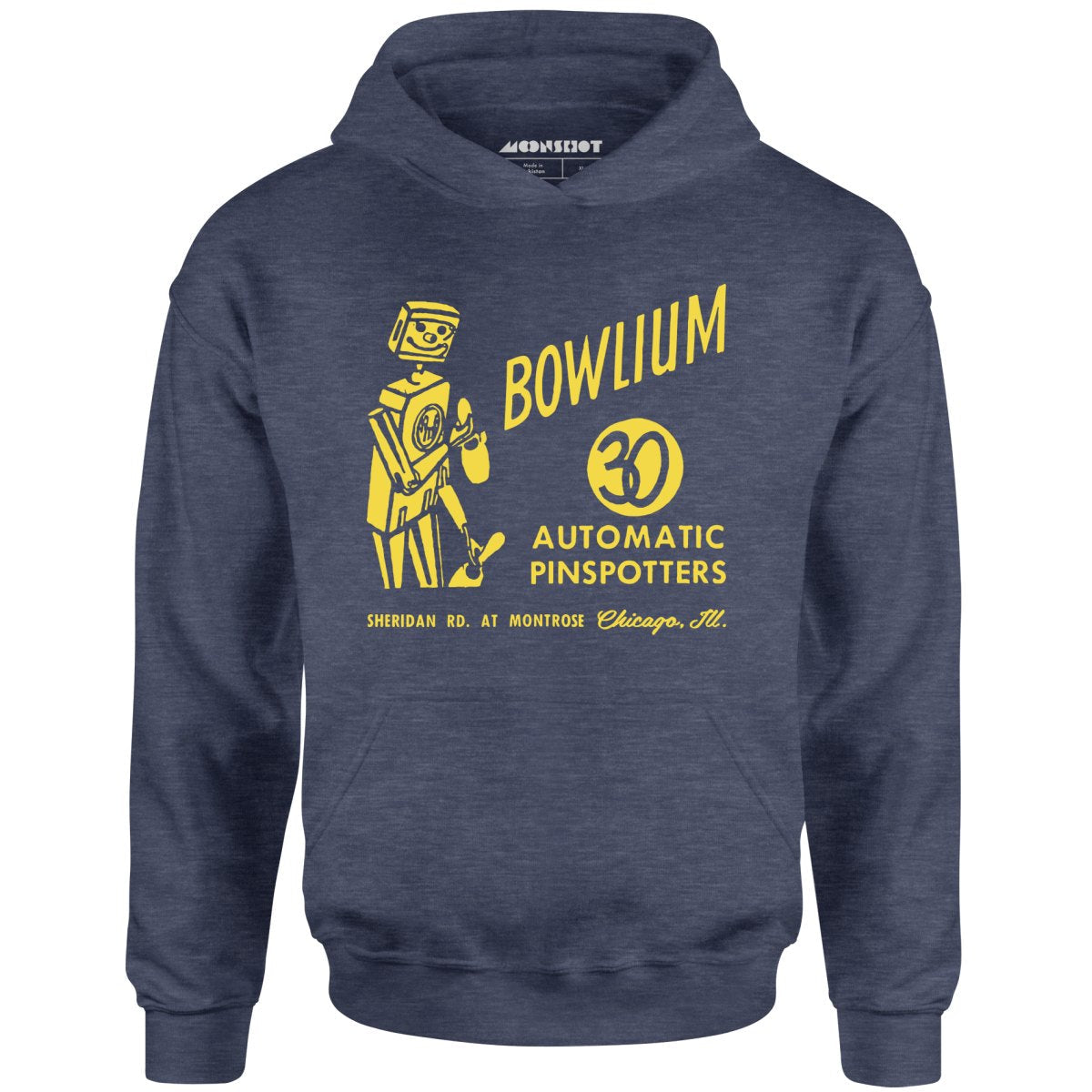 Bowlium v2 - Chicago, IL - Vintage Bowling Alley - Unisex Hoodie