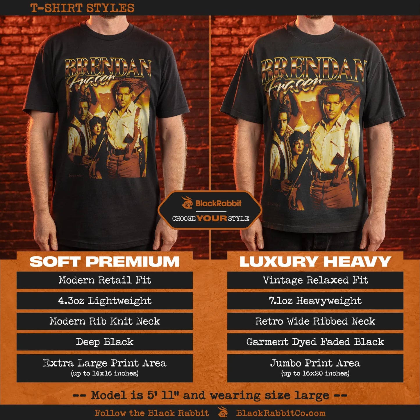 Brendan Fraser The Mummy Retro Vintage Bootleg Unisex Classic T-Shirt