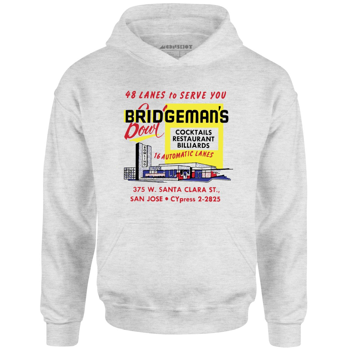 Bridgeman's Bowl - San Jose, CA - Vintage Bowling Alley - Unisex Hoodie