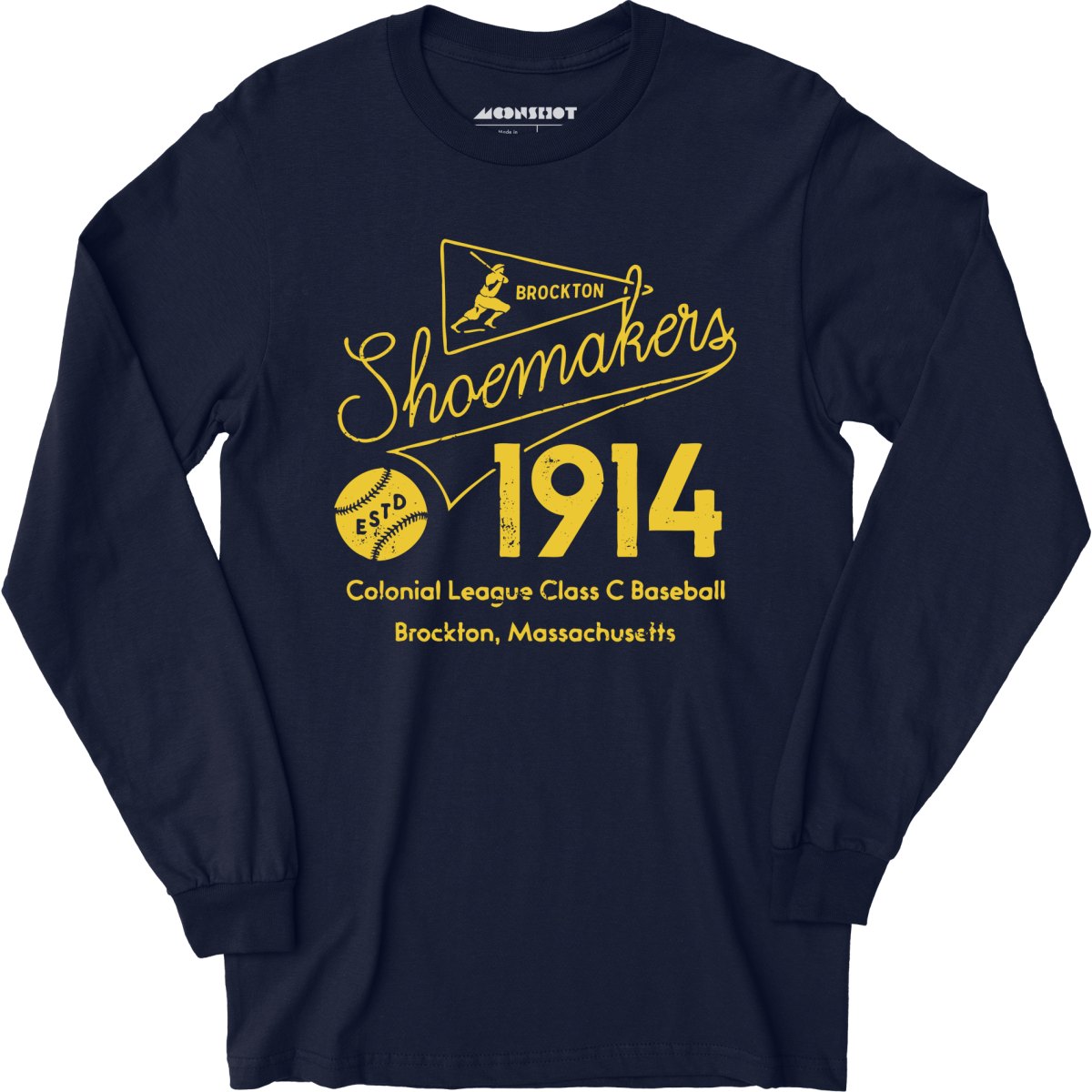 Brockton Shoemakers - Massachusetts - Vintage Defunct Baseball Teams - Long Sleeve T-Shirt