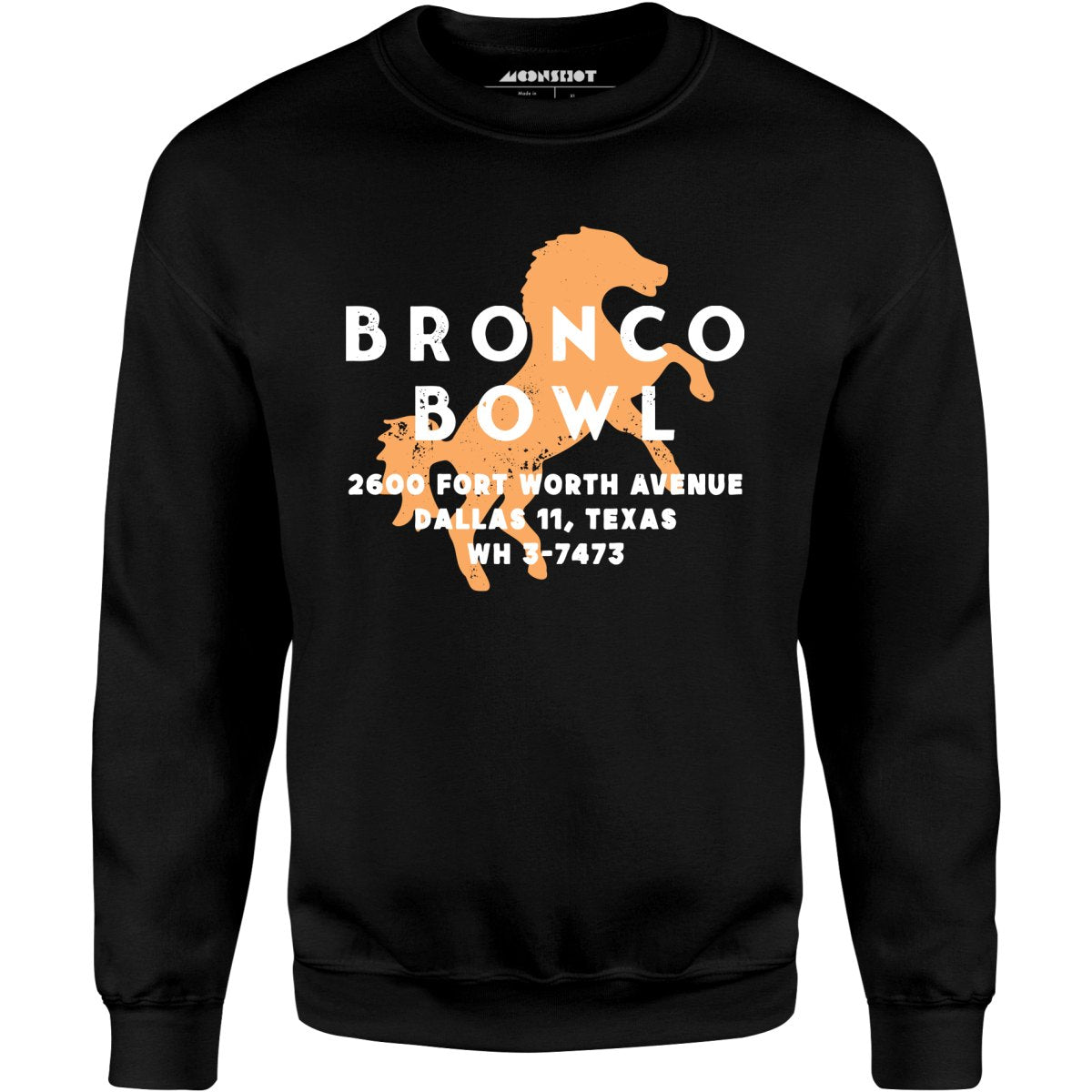 Bronco Bowl - Dallas, TX - Vintage Bowling Alley - Unisex Sweatshirt