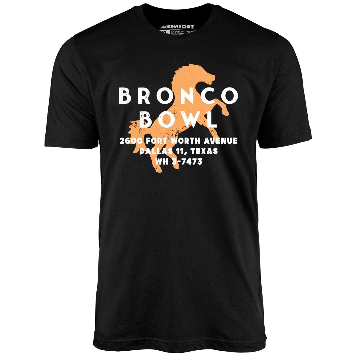 Bronco Bowl - Dallas, TX - Vintage Bowling Alley - Unisex T-Shirt