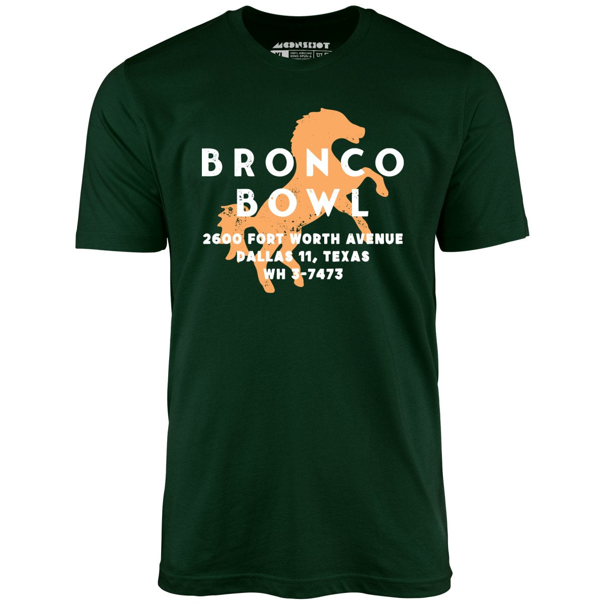 Bronco Bowl - Dallas, TX - Vintage Bowling Alley - Unisex T-Shirt