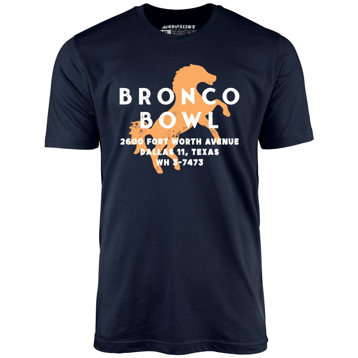 Bronco Bowl - Dallas, TX - Vintage Bowling Alley - Unisex T-Shirt