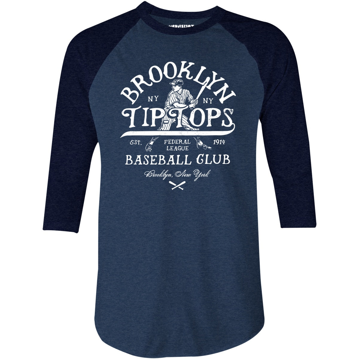 Brooklyn Tip Tops - New York - Vintage Defunct Baseball Teams - 3/4 Sleeve Raglan T-Shirt