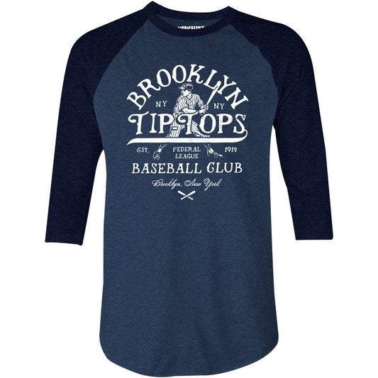 Brooklyn Tip Tops - New York - Vintage Defunct Baseball Teams - 3/4 Sleeve Raglan T-Shirt