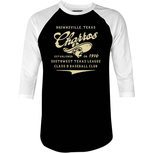 Brownsville Charros - Texas - Vintage Defunct Baseball Teams - 3/4 Sleeve Raglan T-Shirt